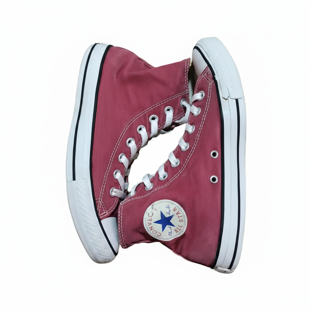 Converse All Star Chuck Taylor Hi Maroon - Side View with Logo