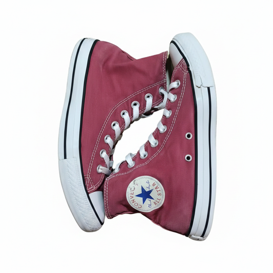 Converse All Star Chuck Taylor Hi Maroon - Side View with Logo