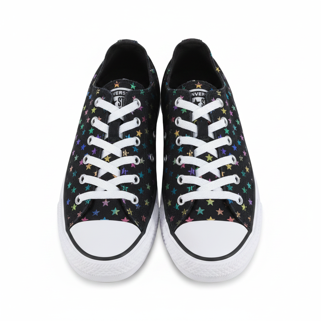 Converse Chuck Taylor Black Rainbow Stars Display Picture