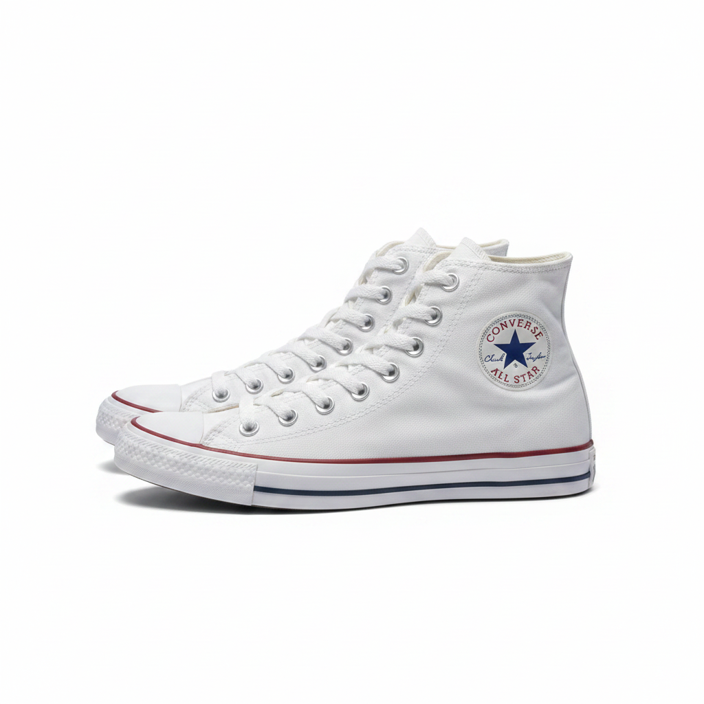 Converse Chuck Taylor High Top White - Both Shoes Side Angle