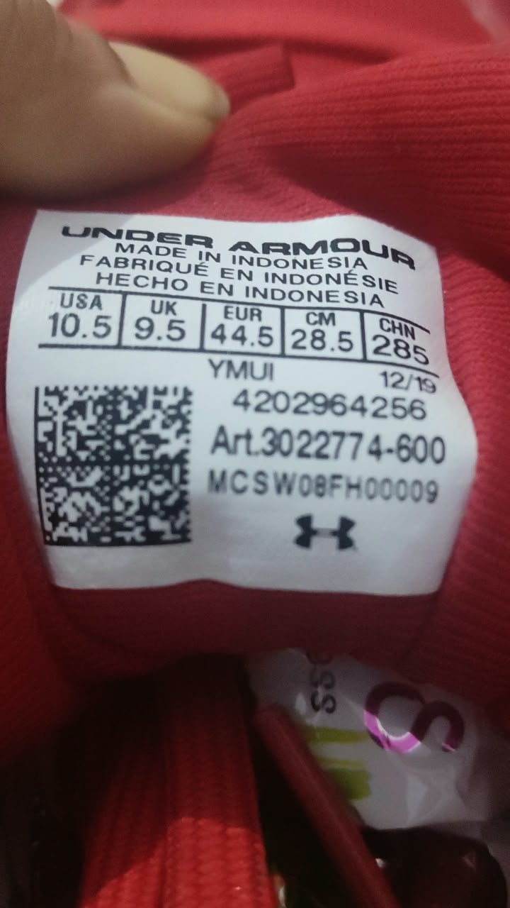 Sr000052 Under Armour Highlight MC Size Label