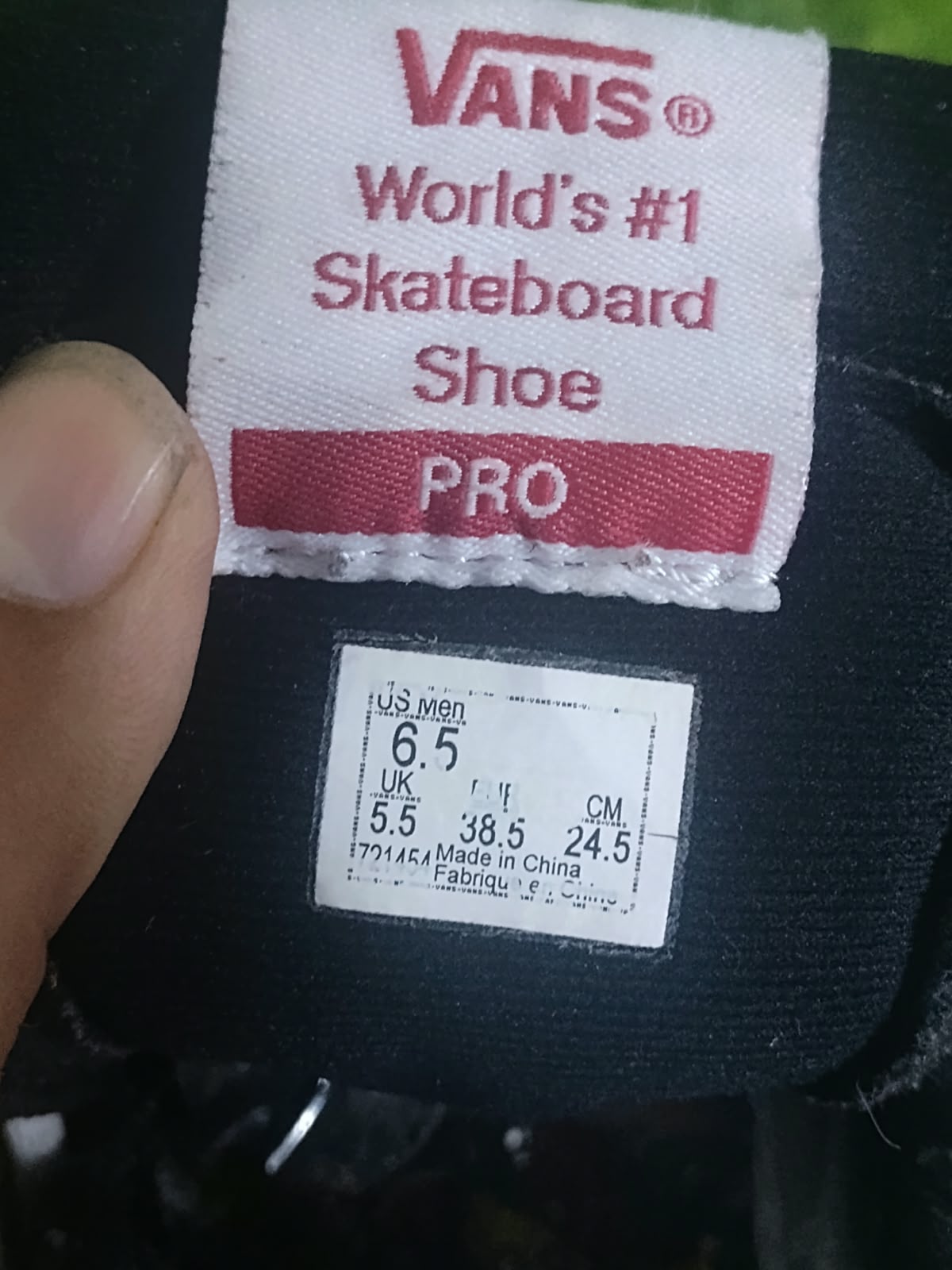 Vans Sk8-Hi Pro Black White - Size Tag