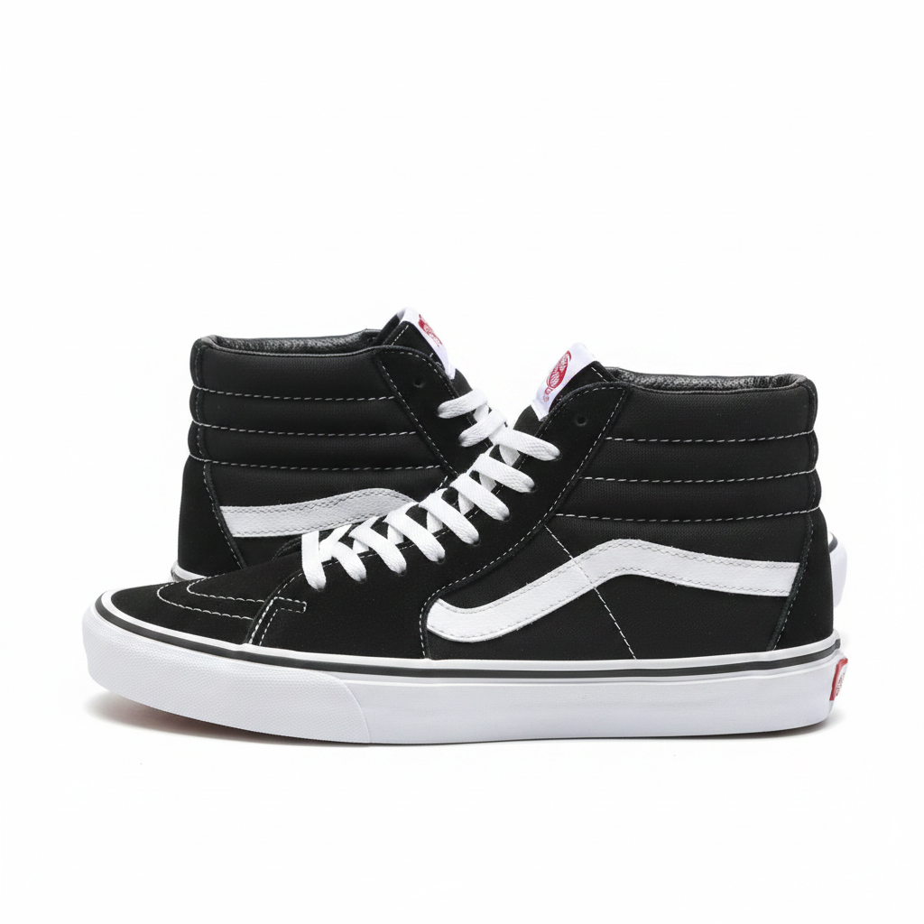 Vans Sk8-Hi Pro Black White - Both Shoes Side Angle
